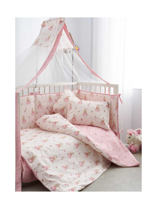 Vesta Home Σετ Βρεφικά Σεντόνια Λίκνου Βαμβακερά Ροζ 70x125εκ. 3τμχ