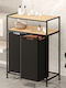 SteweHome SteweHome Wäschekorb Metallisch 123l 66x36x87cm Schwarz