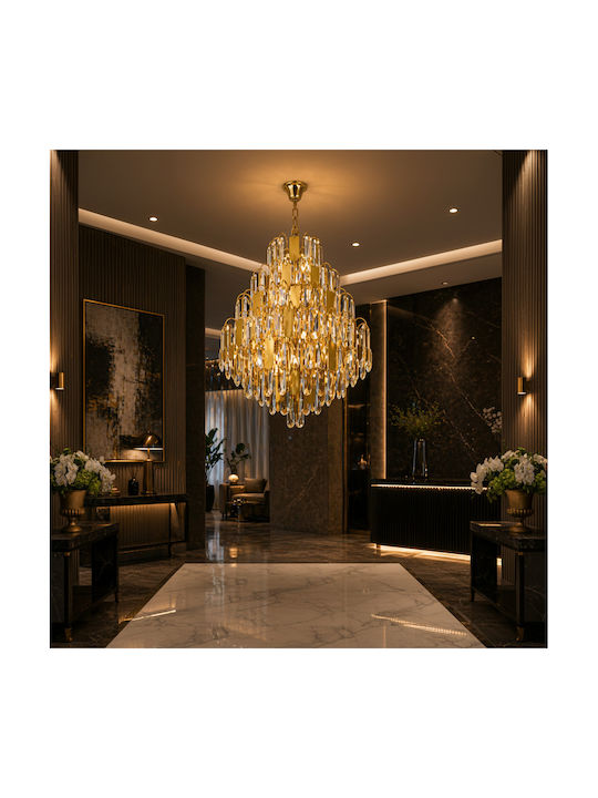 Alista Home Candelabru 13xE14 Ø60cm cu Cristale Auriu AT1CT-IM1P-HT2L-CC1065/600X850GD