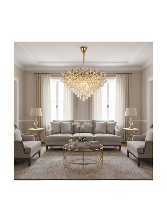 Alista Home Candelabru 22xE14 Ø80cm cu Cristale Auriu AT1CT-IM1P-HT2L-CC6705/800GD