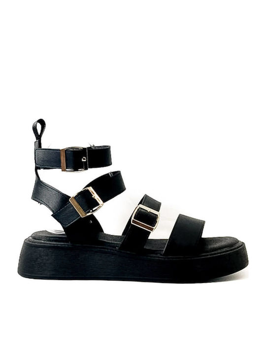 Alta Moda Women's Flat Sandals Flatforms Black