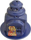 Blaues Keramik Vigilölampen Design Kirche 13,5 x 12,5 cm