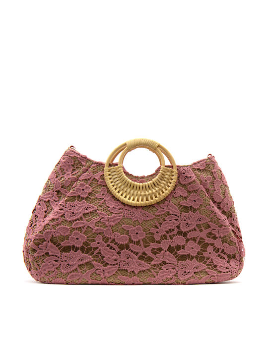 Potri Sustainable Fashion Rattanstasche Damen Handtasche Rosa