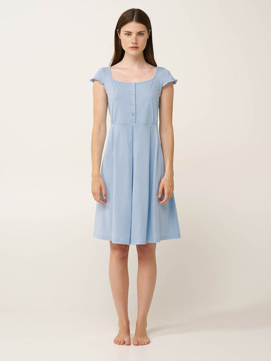 Vamp Vamp Sommer Nachthemd Hellblau