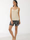 GoldenBay Summer Women's Beige Pyjama Set