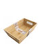 Fruit Bowl Made of Beige Bamboo 25x16x7.5cm