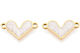 Link Inimă Oțel Aurit 18k Email Alb 15.5x9mm 1buc