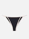 Bikini String με Κορδονάκια Black White