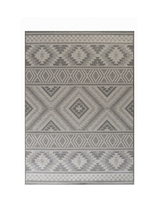 Tzikas Carpets Novo 54161 Χαλί Εξωτερικού Χώρου Ορθογώνιο Ψάθινο Μαύρο 133x190cm