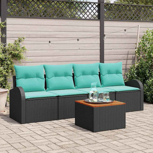 Garten- und Outdoor-Möbelset Wohnzimmer 5 Stück Türkis mit Kissen Garten- und Outdoor-Möbelset Wohnzimmer 5 Stück Türkis mit Kissen
