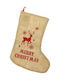 Ciorap Decorativ de Crăciun cu Ren M44.5xL24.5cm Roșie