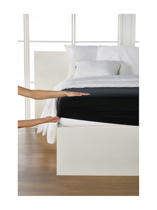Living Home Σεντόνι Μονό με Λάστιχο 100x200εκ. Schwartz