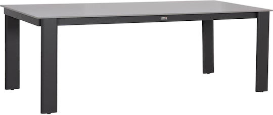 Dining Room Table with Stone Surface Grey 220x100x76cm