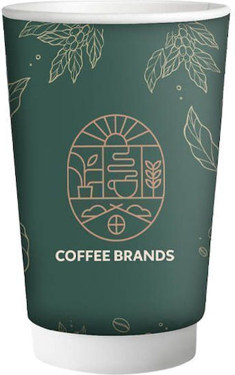 Еднократна Чаша Хартия Двойна Стена Кафява 480ml