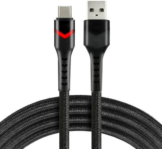 EverActive LED USB 2.0 Cable USB-C male - USB-C Μαύρο 2m KKE1KKBU02L0