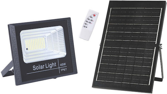 RayTech Στεγανός Ηλιακός Προβολέας LED 45W Ψυχρό Λευκό με Φωτοκύτταρο και Τηλεχειριστήριο IP67