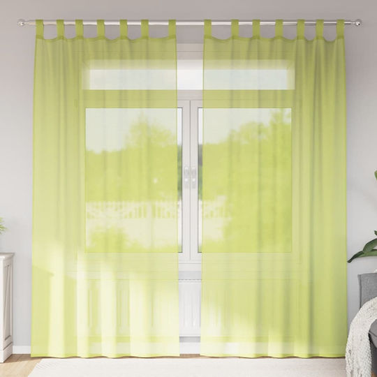 vidaXL Set Vorhänge mit Grommets Voile Grüner Apfel 140x225cm