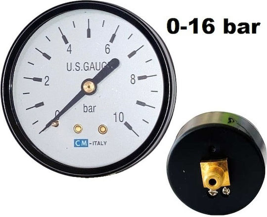 Back Mount Φ63 0-16 Bar Rear Tail Manometer