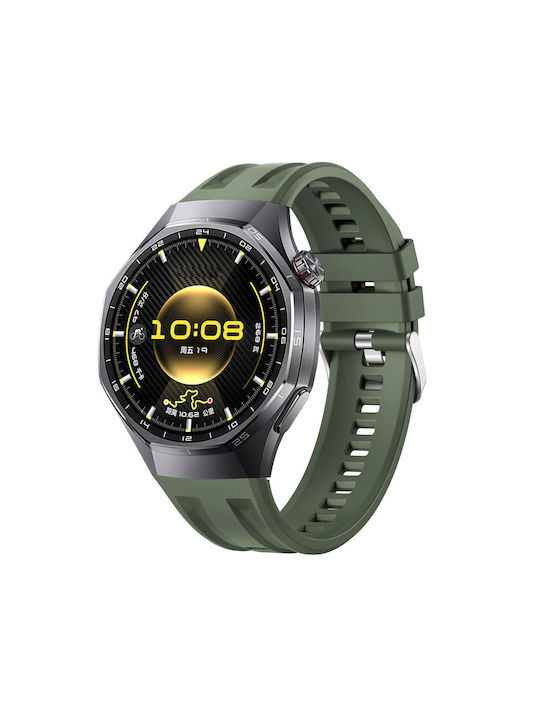 Huawei Watch GT 6 Pro Seamless Connection Double Groove Non Porous Solid Colour Watch Strap Silicone Green