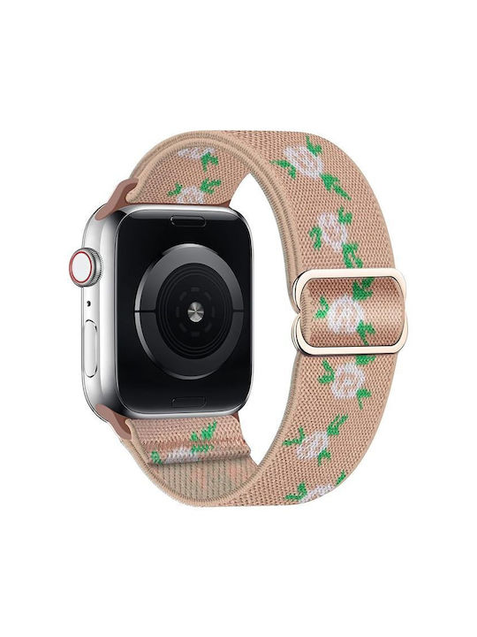 Λουράκι Nylon Roses Beige Apple Watch 38 40 41 42mm Series 10/11