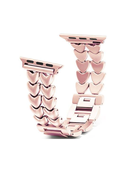 Love Chain Bracelet Strap Rose Gold Apple Watch 44 45 46 49mm