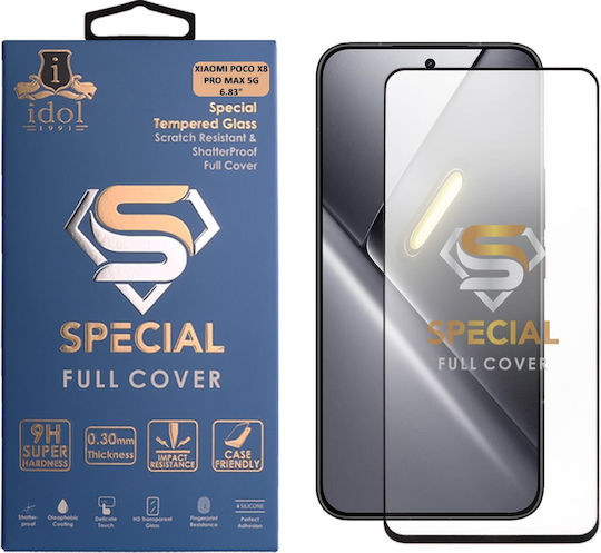 Idol 1991 Special Tempered Glass Xiaomi Poco X8 Pro Max 5g 6.83in 9h 0.25mm Full Cover Finger Unlock Full Glue Black
