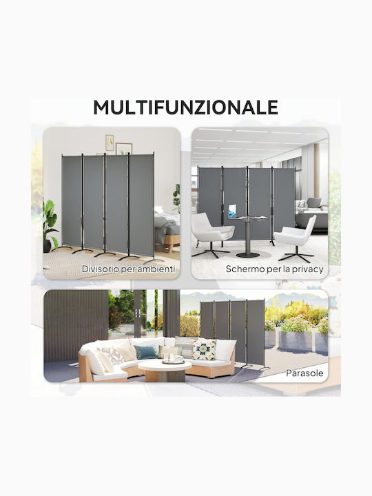 Outsunny Raumteiler Metall 221x172cm