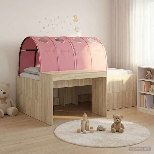 Pat pentru copii Single cu Birou Roz