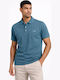 Polo Kurzarm Bluse Blau