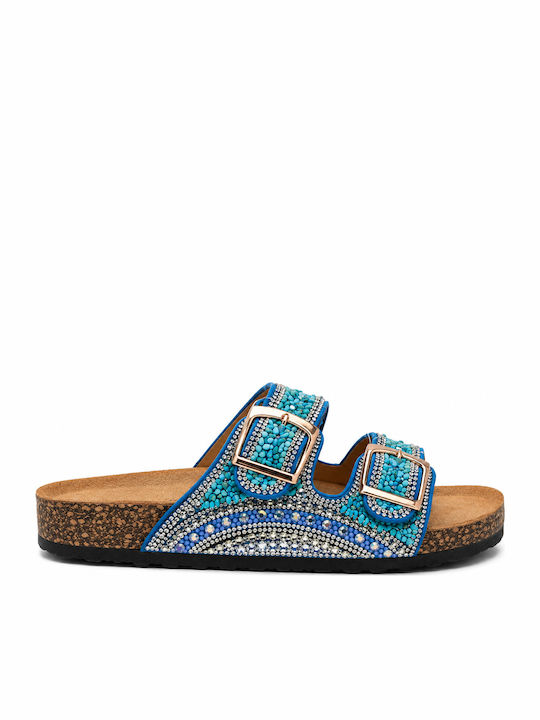 Damen Anatomisch Türkis Flache Sandalen