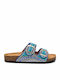 Damen Anatomisch Türkis Flache Sandalen
