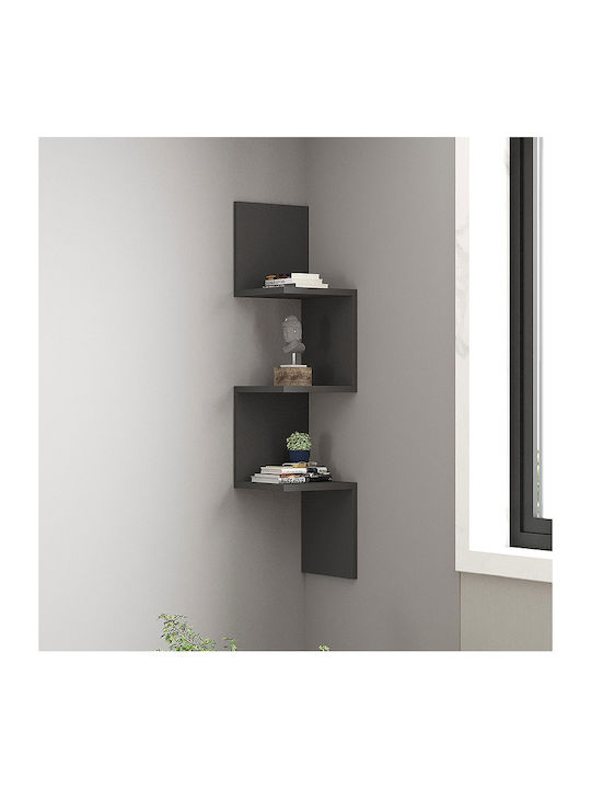 Corner Wall Shelf Zikzak Grey 25x25x105.4cm
