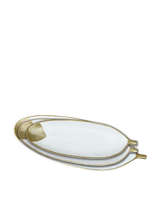 Set of 3 Decorative Plastic Gold Platters
