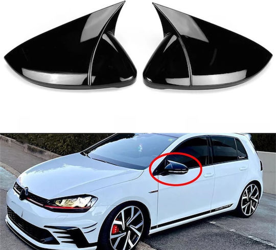 Комплект 2 Бройки Капаци За Странични Огледала Стил Батман Volkswagen Vw Голф 7 7.5 E-golf 2013 2020
