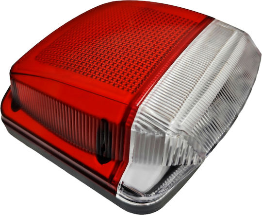 Комплект LED Светлини За Регистрационната Табела 12v 24v Неон Червено Бяло 131mm X 127mm 50mm 2 Бройки