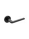 Convex Front Door Lever With Rosette 2325 Pair With Mouthpiece Matte Black