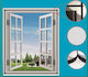 Chios Hellas Mosquito Net Window with Velcro Black 150x130cm
