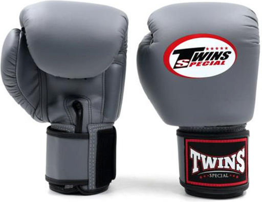 Twins Special Boxing Gloves from Synthetic Leather for Competition Grey