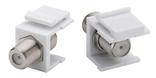 Powertech Adaptor Cuplaj F Cab-n154 Panou Patch Alb