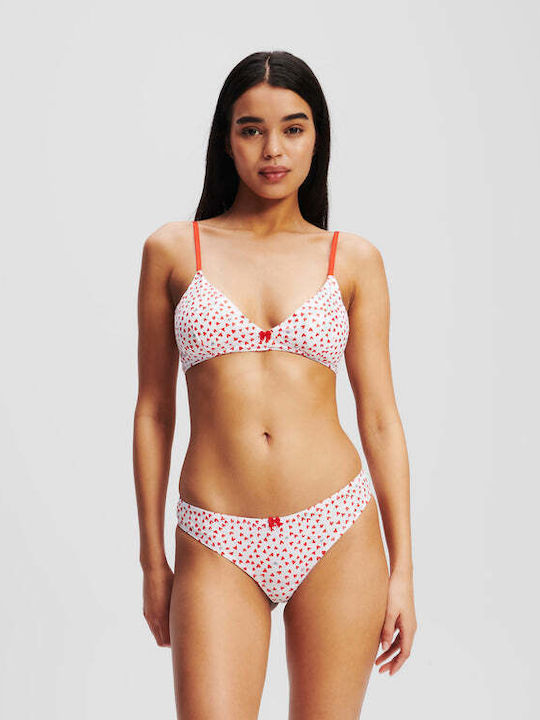 Karl Lagerfeld Bralette inimă triunghi alb-roșu Karl A1w470681pl femei