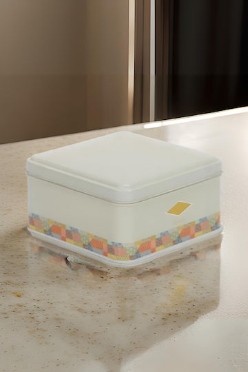 SteweHome General Use Vase with Metallic White Lid 16x16cm