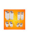 SteweHome Set of 16 General Use Glass Orange Jars with Lid 1000ml