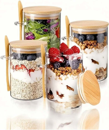 SteweHome Set of 2 Jars for Coffee Sugar Tea with Airtight Lid Wooden Orange 450ml