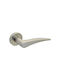 Convex Front Door Lever With Rosette Pair With Mouthpiece Matte Nickel