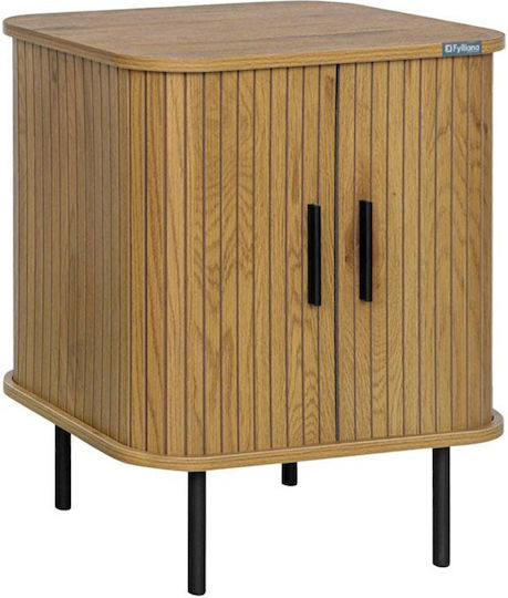 Metal Bedside Table Beige 48x40x60cm