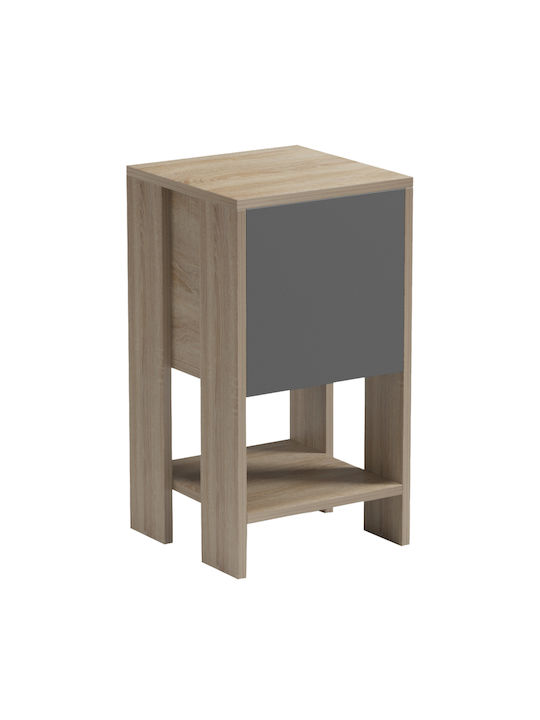 Bedside Table Argus Wooden Beige 30x30x55cm