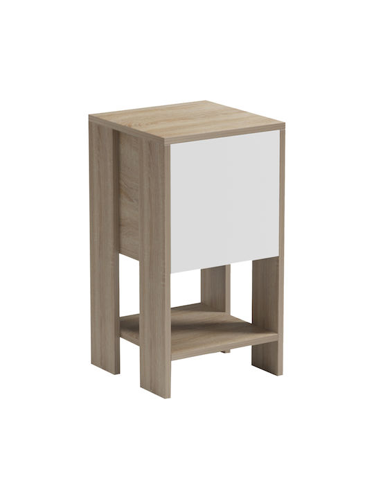 Argus Wooden White Bedside Table 30x30x55cm