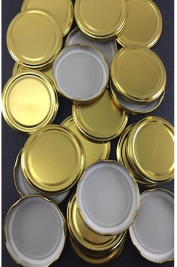 Stewehome Metallic Food Cover for Glass Jar 63 Mm Set of 20 Pieces Gold