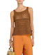 Women's Cotton Sweater Brown S6SF01 T89 1