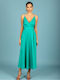 Summer Midi Slip Dress Emerald